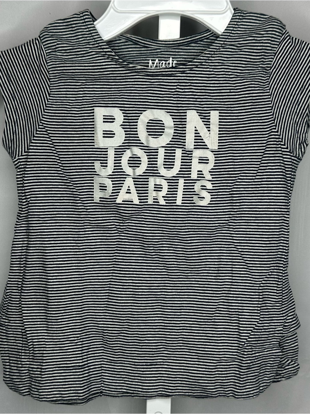 Made Bonjour Paris Striped Tee - Black & White